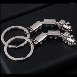 Keychains Creative Metal Movable Joint Mini Train Model Legering Keyring