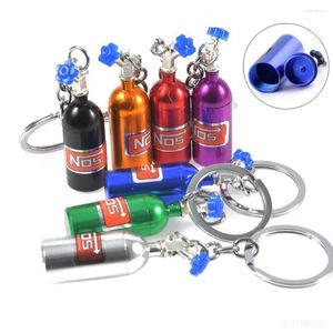 Sleutelhangers Creatieve Mini Lachgas Fles Sleutelhanger NOS Turbo Auto-onderdelen Sleutelhanger Gas Auto Ketting Cadeau Voor Mannen Sleutelhanger Accessoires