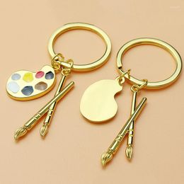 Keychains Creative Painting Brush Painter Palet Pendant Keychain Artist Key Chain Car Cute Keyring Art Course Souvenir Gift