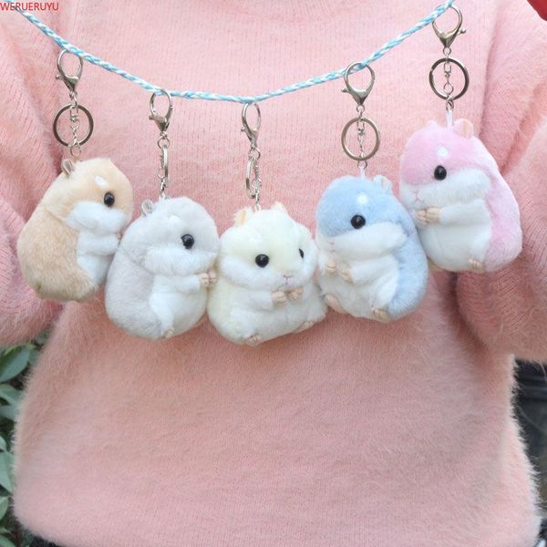 Porte-clés créatif en peluche Hamster poupée mignon pendentif accessoires sac de voiture hommes femmes Kawaii porte-clés mode cadeau 2021