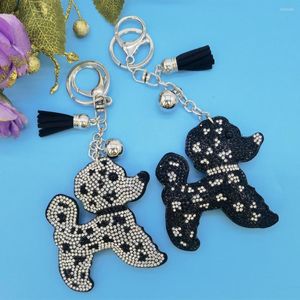 Porte-clés créatif caniche chien accessoires mignon Animal mode porte-clés femmes sac pendentif à breloque support pour voiture