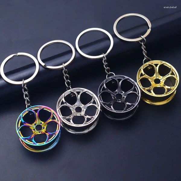 Porte-clés Creative Refit Lotus Hub Porte-clés Motorcar Partie Modèle Voiture Porte-clés Homme Dazzle Avec Couleur Charme Porte-clés Pendentif Pour Amant