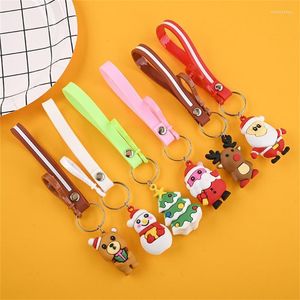 Keychains Creative Simulation 3D PVC XMAS Keychain Fashion Bag Ornamenten Accessoires Kerstcadeau Enek22