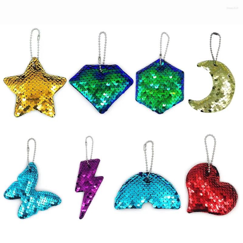 Keychains Creative Single Side Anti Shine Bread Bag Keychain Sequin Small Pendant Car Clothing Accessories