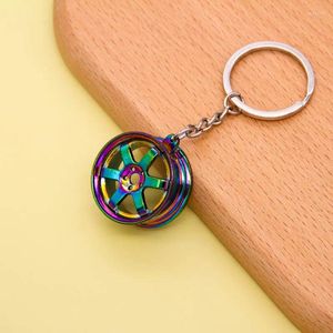 Keychains Creative Wheel Hub Chains Key Tire Colorful Metal Pney Course pour les hommes Conception tendance ACCESSOIRES DE CORCES