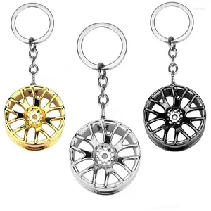 Keychains Creative Wheel Hub Rim Modèle Méclègue de la voiture Keychain Car Chain de clés Cool Cooking Gift