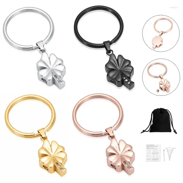 Keychains Cremation Flower Keychain Acier inoxydable pour les cendres humaines / animales