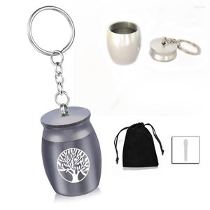 Keychains crematie sieraden sleutelhanger ronde boom of life herdenking as hanger urn sleutelhanger staniless staal