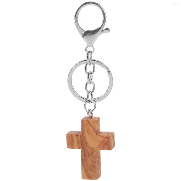 Keychains Cross Keychain Wood Cadeau de clés décoratives Clées Porte-chaînes Pendante pour hommes Charme de voiture