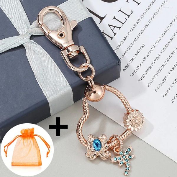 Llaveros Crystal Dragonfly Butterfly Colgante Charms para mujer Bolsa Joyería Coche Llavero Cadenas Estilo Primavera