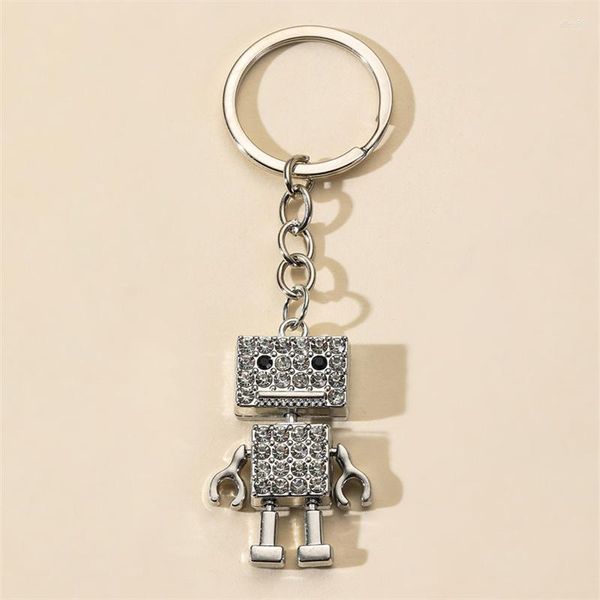 Porte-clés cristal Robot porte-clés femmes sac jouets hommes voiture porte-clés support amovible Chaveiros Vintage bijoux Porte Clef cadeau
