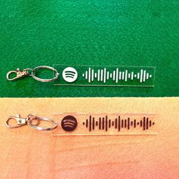 Keychains aangepaste muziekcode scannen creatieve persoonlijkheid cadeau mannen en vrouwen sleutelhanger tas hanger