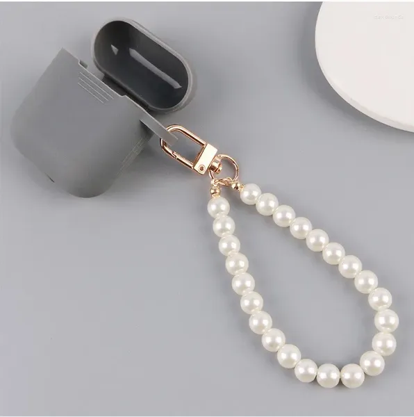 Llaveros Custom White Pearl Pave Llavero con cuentas para mujeres Temperamento de moda Llaveros simples Llaveros de coche Bolsa Decorar Joyería de pareja