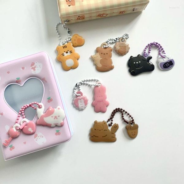 Porte-clés animaux mignons, INS coréens créatifs Double face, à la mode, pendentifs de sac doux