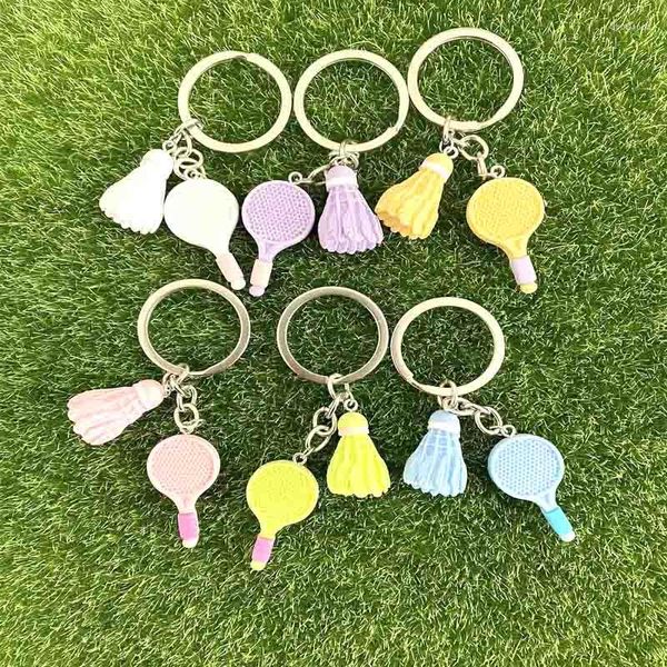 Porte-clés mignon raquette de Badminton porte-clés porte-clés sac à dos voiture porte-clés suspendus bijoux pendentif à breloque