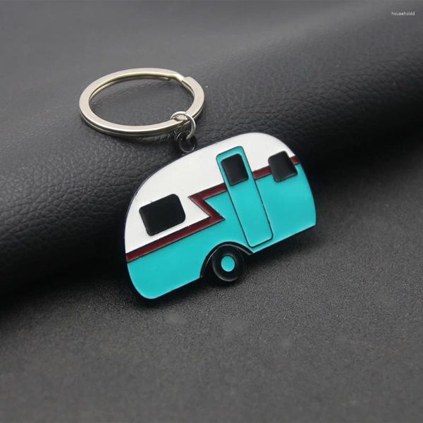 Porte-clés mignon Camper porte-clés Camping monde Van voiture pendentif porte-clés pour femmes hommes porte-clés bijoux voyage souvenir cadeau