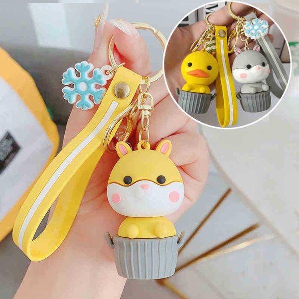 Porte-clés mignon dessin animé souple en caoutchouc poupée cadre souris porte-clés créatif voiture sac pendentif pendentif cadeau