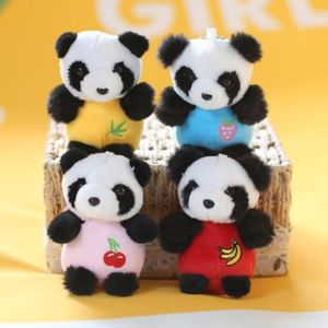 Porte-clés mignon panda chinois porte-clés pour hommes femmes porte-clés de sac à dos sac pendentif de voiture en peluche poupée anneau bibelots cadeau