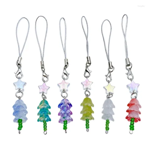 Keychains Mignon de téléphone de Noël Charme pendentif accessoires élégants chaîne d'arbres Cadeau parfait pour les femmes et les filles