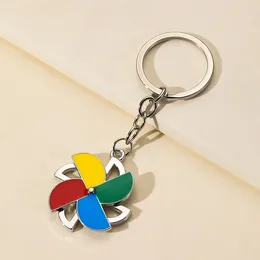 Porte-clés mignon coloré rotatif moulin à vent porte-clés soulagement du stress porte-clés enfants jouet pendentif dépression libération clé ornement bijoux charmes