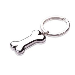 Porte-clés mignon chien os porte-clés mode alliage charmes animaux pendentif étiquettes anneau pour hommes femmes cadeau voiture porte-clés bijouxkeychains2694