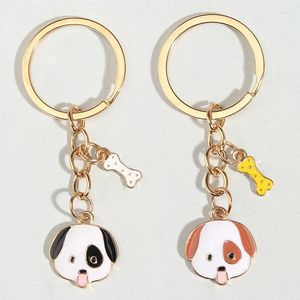 Keychains schattige email Pet Keychain Dog Bot Key Ring Animal Chains Souvenir Gift voor vrouwen Men Handtas Accessorie Auto Keys DIY Sieraden