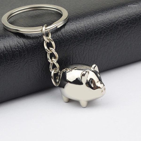 Llaveros lindo exquisito pequeño cerdo llavero bolso de moda accesorios encanto aleación coche llavero mascota animal colgante cadena regalos