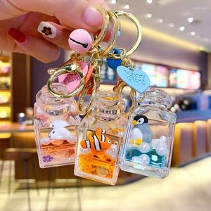Porte-clés mignon flottant océan poupées porte-clés animaux accessoires voiture dames amis personnalité gros cadeaux porte-clés