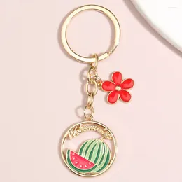 Keychains Fruit mignon Keychain Fleur pastèque Strawberry Cherry Key Ring Email Chains For Women Men Diy Bijoux fait à la main Cadeaux