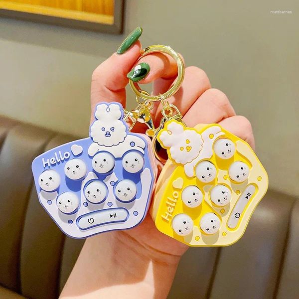 Keychains Lindo Fun Gopher Mini Game Machine Keychain for Women Men Mayor Of Puzzle Decompresión creativa Pequeños regalos Y2K 2000s