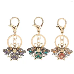 Porte-clés mignon porte-clés abeille porte-clés brillant strass chaînes suspendues pour sac pendentif cadeaux femmes hommes sac à main accessoire bijoux