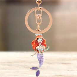 Keychains schattig Long Hair Marine Mermaid Keychain Key Chain Animal Ring Holder Bag Pendant Accessoires Keyring