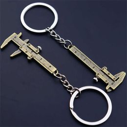 Keychains schattige mini -remklauwgereedschap sleutelhanger zink legering Vernier Key Chains s meten met het meten van Accessoires Liners L230314