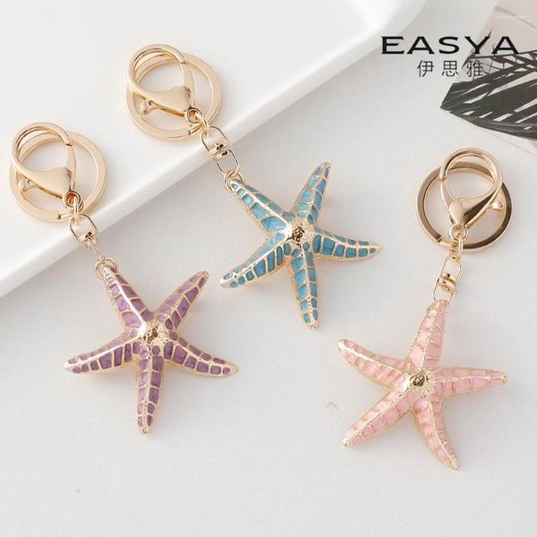 Keychains lindos regalos de anillo de automóviles colgantes de llaves de llaves de llaves de la estrella océana