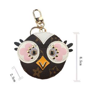 Keychains Cute Owl Designer Chick Necklace Charm Leather Coin LVI hanger zonder doos 240303
