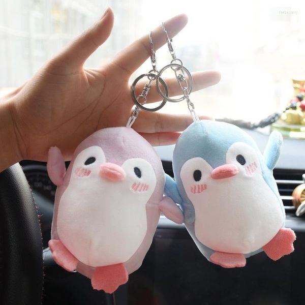 Porte-clés mignon pingouin en peluche poupée porte-clés Animal Hamster porte-clés enfant sac à dos jouet pendentif cadeau femmes voiture porte-clés accessoires