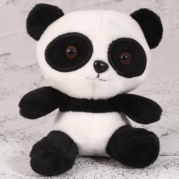 Llaveros Lindo Pluff Panda Llavero Colgante de llave Oso encantador Cadenas de animales Mujeres Niñas Bolso Coche Llavero de piel falsa Regalo para niños