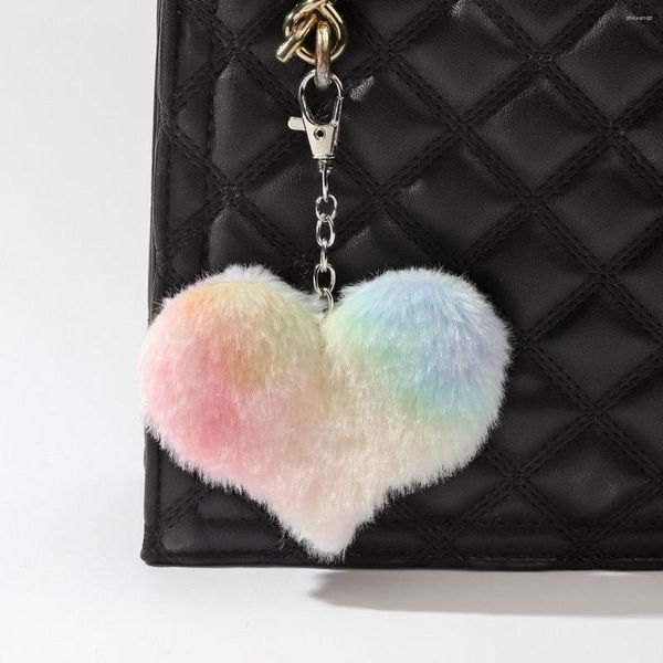 Porte-clés mignon peluche porte-clés charme papillon chaton étoile sac coloré dames