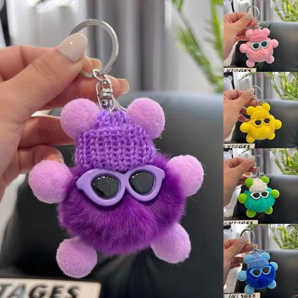 Porte-clés mignon peluche petite boule de charbon elfe voiture porte-clés pendentif coréen ins pompon moelleux livre sac porte-clés ornement couple poupée bijoux cadeau