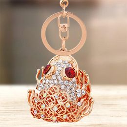 Keychains Leuke Rhinestone Crystal Coin Munt Geld Kikker Toad Keychain Animal Key Chain Ring Holder Bag Paarden Accessoires Keyring