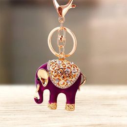 Porte-clés Mignon Strass Cristal Éléphant Chanceux Porte-clés Animal Bourse Porte-clés Sac Décoratif Alliage Pendentif Anneau Sac À Main Bijoux Fred22