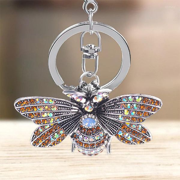 Porte-clés mignon petit papillon abeille porte-clés Animal insecte porte-clés porte-anneau sac pendentif accessoires porte-clés