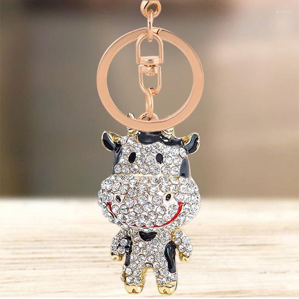 Porte-clés mignon debout bétail porte-clés Animal taureau vache porte-clés porte-anneau sac pendentif accessoires porte-clés