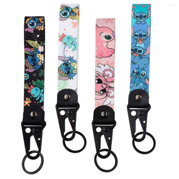 Keychains Stitch mignon clés de clé courte courte longette clés pour femmes tags accessoires de moto