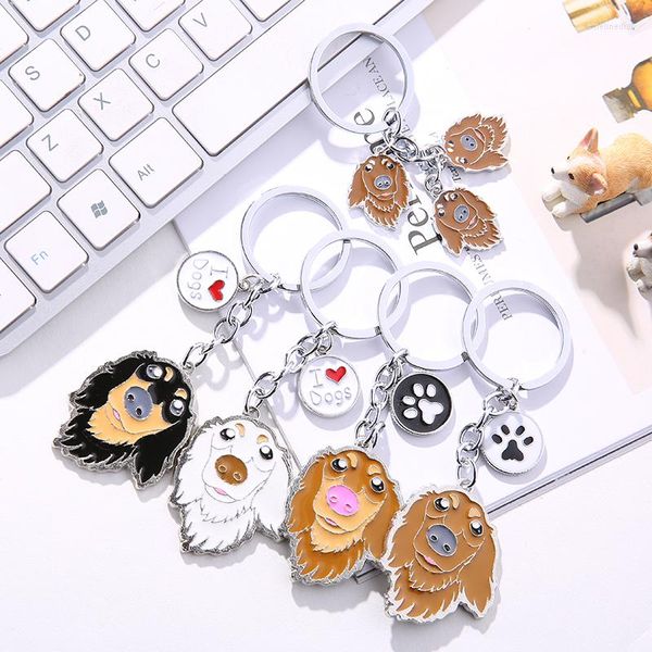 Porte-clés teckel porte-clés bricolage chiens mode support pour animaux de compagnie en gros étiquette femme/homme voiture anneau porte-clés chien