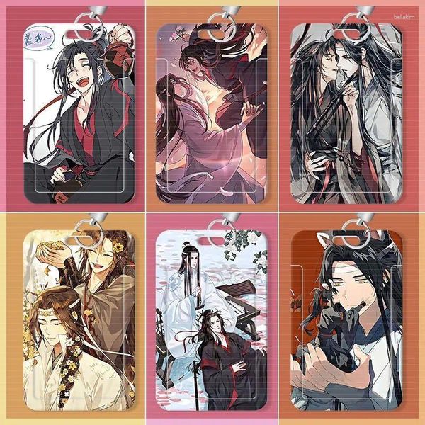 Keychains Dao Zu Shi Keychain Migne Anime Carte Anime Couvre le fondateur du diabolisme Wei Wuxian Cosplay Key Ring Lonyard Bus Set Pendant