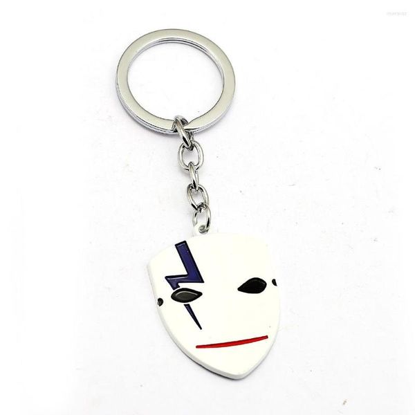 Porte-clés plus foncé que noir porte-clés pendentif en métal porte-clés porte-clés masque blanc chaîne hommes bijoux