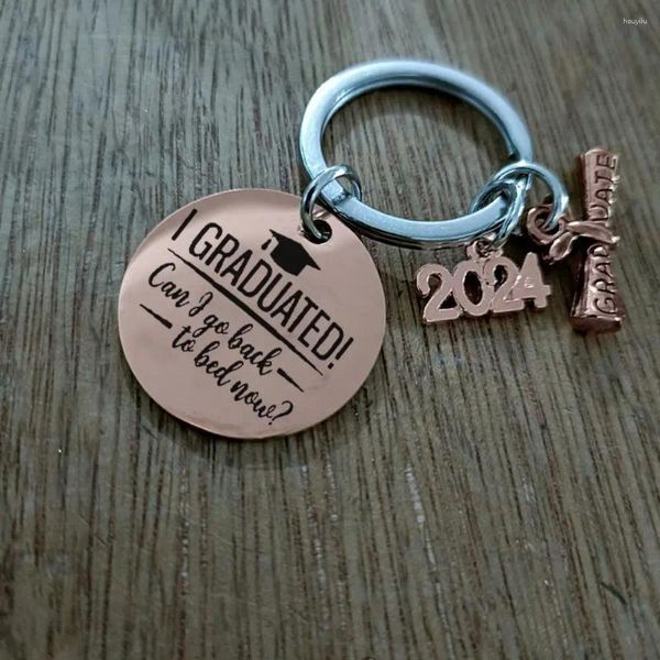 Keychains Daughters First Day of School Gift 2024 Graduation Keynchain for High College Students lui a gravé les femmes