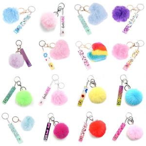 Keychains Debit Grabber Contactloze acryl Materiaal Kaart Puller Hart Plush Keychain -clip voor lange nagels