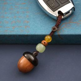 Porte-clés décoration téléphone pendentif bois de santal clé porte-clés ouvrable boîte de couverture pendentif Style chinois forme de pomme de pin